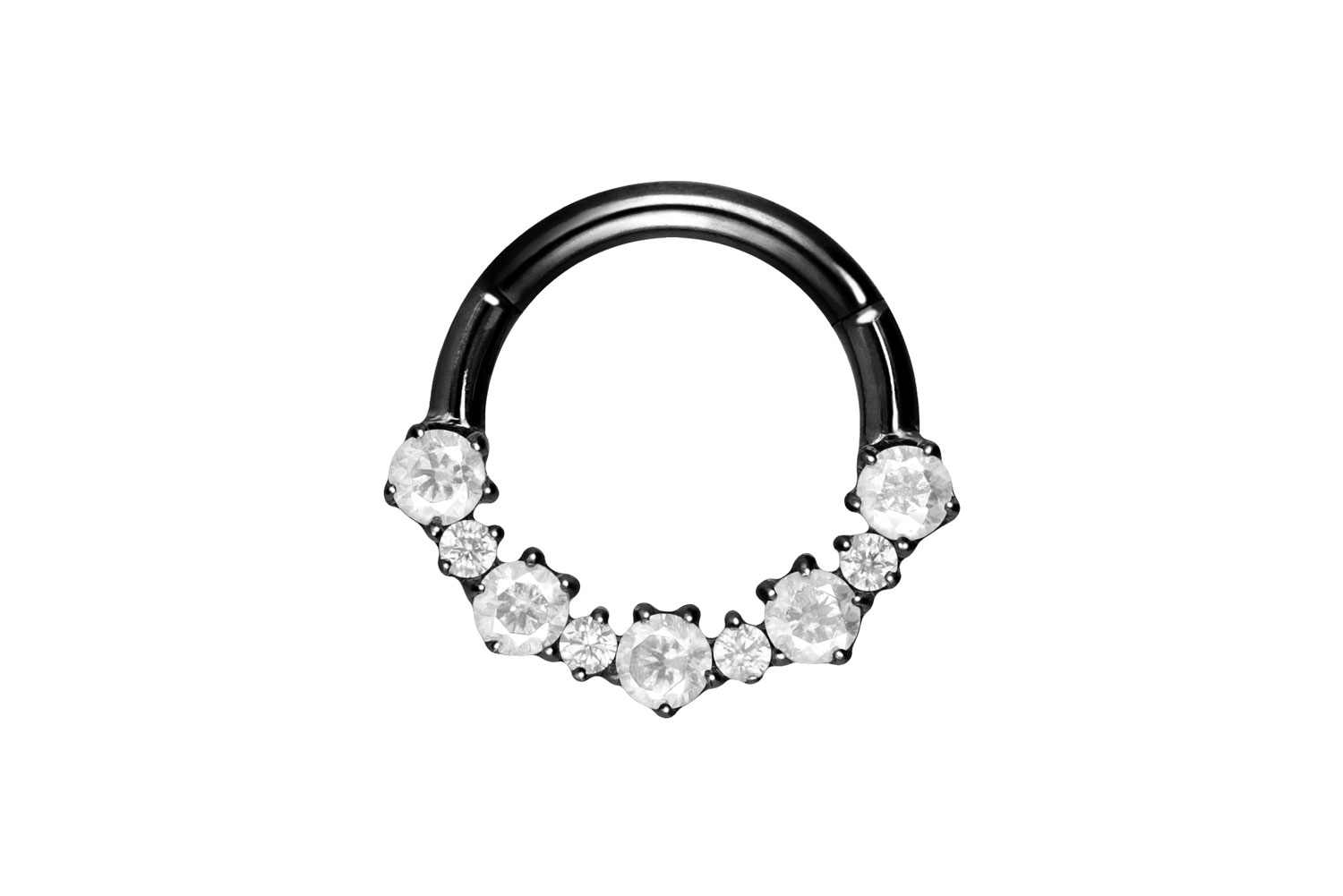 Titan Segmentring Clicker Piercing EINGEFASSTE KRISTALLE